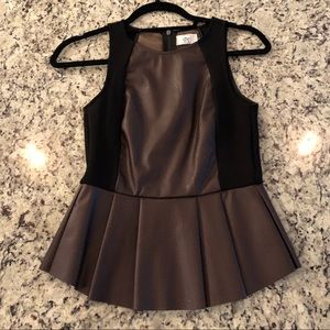 Leather Peplum Top